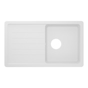 Evier quartz, rectangulaire 1 bac blanc, égouttoir réversible ALLAIRE - 86x50x28,2 cm - Cooke and Lewis - Brico Dépôt