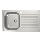 Evier inoxydable encastré, gris, égouttoir réversible NAKAYA - 86x50x16 cm - Brico Dépôt