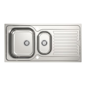 Evier inoxydable 1,5 bac encastré gris 100x50x15,5 cm - Brico Dépôt