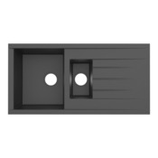 Evier résine, rectangulaire 1,5 bacs noir encastré ISING BOWL - 110x50x21 cm - Cooke and Lewis - Brico Dépôt