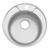 Evier inoxydable, rond 1 bac gris QUIMBY -  49x49x19 cm - Brico Dépôt