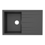 Evier résine, rectangulaire 1 bac noir, égouttoir réversible 80x50x21 cm - Cooke and Lewis - Brico Dépôt
