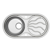 Evier inoxydable, rond  1 bac gris ALMODE ROUND - 85x45x15 cm - Cooke and Lewis - Brico Dépôt