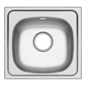 Evier inoxydable, 1 bac gris BUNT SQUARE BOWL - 46,5x43,5x15 cm - Brico Dépôt