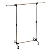 Portant à vêtements extensible à roulettes - L.153–160 x l.43 x H.159 cm - Brico Dépôt