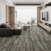 Sol PVC gris mat Ep.3,5 + 1 mm de sous-couche intégrée - 122 x 18,2 cm - Brico Dépôt