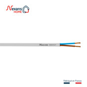 Câble électrique flexible H03VVH2F 2 x 0,75 mm² blanc - 25 m - Nexans - Brico Dépôt