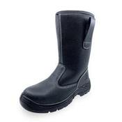 Bottes de sécurité fourrées cuir avec coque en acier noir T44 - Brico Dépôt