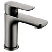 Mitigeur lavabo design graphite mat avec bec fixe et vidage clic-clac - Brico Dépôt