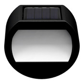 Lot de 2 lumières de clôture solaire ronde LED avec capteur crépusculaire noir 3000 K IP44 - Brico Dépôt