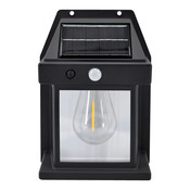Applique murale solaire LED avec détecteur de mouvement infrarouge noir 3000 K IP44 - Brico Dépôt