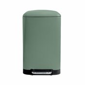 Poubelle rectangulaire métal vert sauge 30 L - 34,5 x 32,5 x 61,5 cm - Brico Dépôt