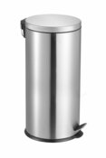 Poubelle à pédale ronde inox 30 L diamètre 29,5 cm hauteur 64,5 cm - Brico Dépôt