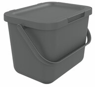 Poubelle à compost avec couvercle gris mat 6 L - 18,7 x 19,2 x 25,7 cm - Sundis - Brico Dépôt