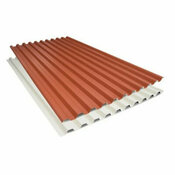 Tôle biface rouge et beige acier galvanisé prélaqué 135 x 75 cm - BACACIER - Brico Dépôt