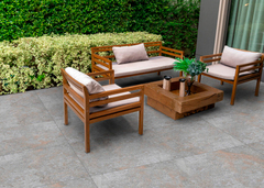 Dalle en grès cérame émaillé gris Sierra gold 60 x 120 cm ép. 20 mm - Brico Dépôt