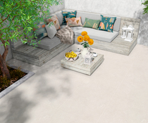 Dalle en grès cérame émaillé cream Royalstone 79,5 x 79,5 cm ép. 20 mm - Brico Dépôt