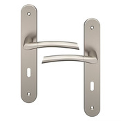 Lot de 3 poignées TS satinées brossées effet nickel HIREL L.128 x l.40mm entraxe 195mm - Brico Dépôt