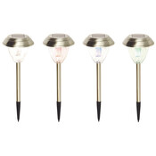 Lot de 4 spots solaires RIBESA acier inoxydable 5000 K blanc froid 38,8 cm - Marque BLOOMA - Brico Dépôt