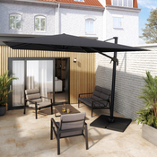 Parasol déporté rectangulaire gris foncé inclinable 4 x 3 m - Brico Dépôt