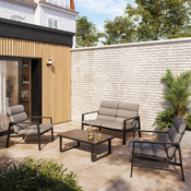 Salon de jardin 4 places acier gris TILIO - Marque BLOOMA - Brico Dépôt