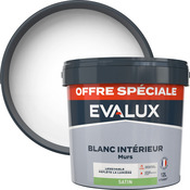 Peinture intérieure blanche mate murs et plafonds 12 L - Evalux - Brico Dépôt