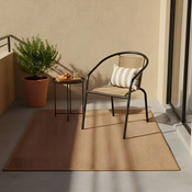 Fauteuil acier noir assise en cordage marron clair style rotin - Brico Dépôt