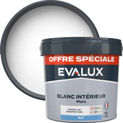 Peinture intérieure blanche satin murs et plafonds 12 L - Evalux - Brico Dépôt