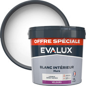 Peinture intérieure blanche velours murs et plafonds 12 L - Evalux - Brico Dépôt
