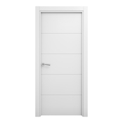 Bloc porte MDF blanc mat poussant droit 204 x 83 cm ép. 35 mm - GEOM - Brico Dépôt