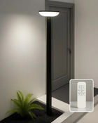Lampadaire solaire LED détecteur 1000 lm IP44 hauteur réglable 200 cm télécommande - Brico Dépôt