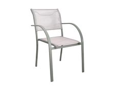 Fauteuil de jardin aluminium vert lichen empilable 55,5 x 62 x 84 cm - Brico Dépôt