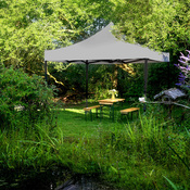 Tonnelle pliante grise polyester imperméable structure acier OMBRALIS 3 x 3 m - Brico Dépôt