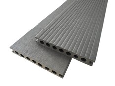 Lame composite extérieur gris effet bois réversible L. 2,20 m x l. 14,5 cm - Brico Dépôt