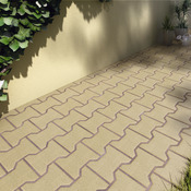 Pavé de jardin en béton jaune, forme en I, l. 16,5 cm L. 19,8 cm Ep. 4,2 cm - Brico Dépôt