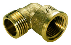 2 coudes à visser en laiton - 90 ° M 15 x 21 mm/F 20 x 27 mm - Noyon & Thiebault - Brico Dépôt