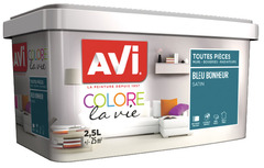 Peinture multi-support intérieure acrylique Satin Bleu bonheur 2.5 L - Avi - Brico Dépôt