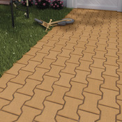Pavé de jardin en béton ocre, forme en I, l. 16,5 cm L. 19,8 cm Ep. 4 cm - Brico Dépôt
