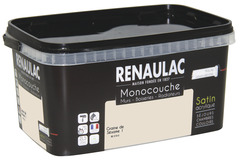 Peinture monocouche murs, boiseries et radiateurs intérieure acrylique Satin graine de sésame 1 0.75 L - Renaulac - Brico Dépôt