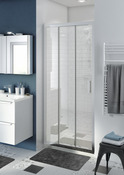 Porte de douche coulissante 3 volets "Beloya" l. 90 cm en verre transparent - GoodHome - Brico Dépôt