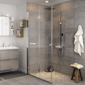 Porte de douche pliante 'Beloya" l.120 cm en verre transparent - GoodHome - Brico Dépôt