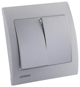 Plaque simple "Delta Iris" silver - Siemens - Brico Dépôt