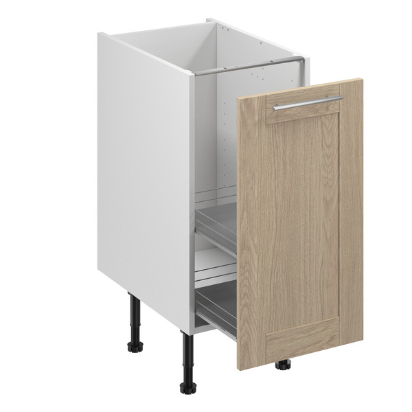 Meuble bas de cuisine "Coline" imitation chêne clair l.40 x h.72 x p.57 cm 1 porte coulissante - Brico Dépôt