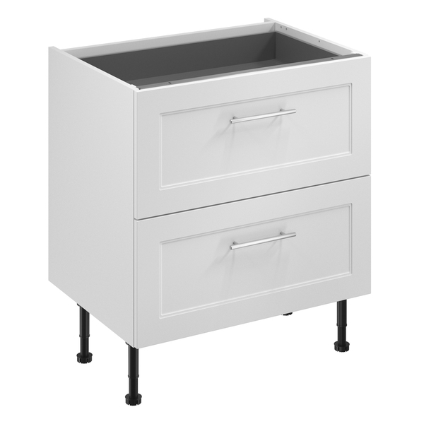 Meuble bas "Florie" blanc mat l.80 x h.72 x p.57 cm 2 casseroliers - Brico Dépôt