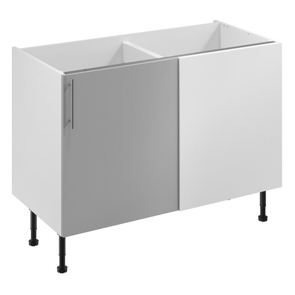 Meuble d'angle bas "Adèle" gris mat l.120 x h.72 x p.57 cm 1 porte - Brico Dépôt