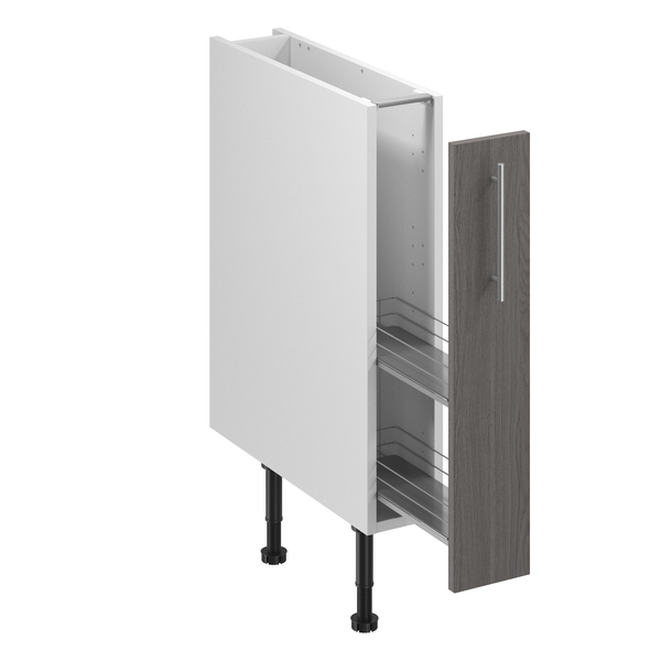 Meuble bas de cuisine "Basilie" imitation chêne gris l.15 x h.72 x p.57 cm 1 porte coulissante - Brico Dépôt