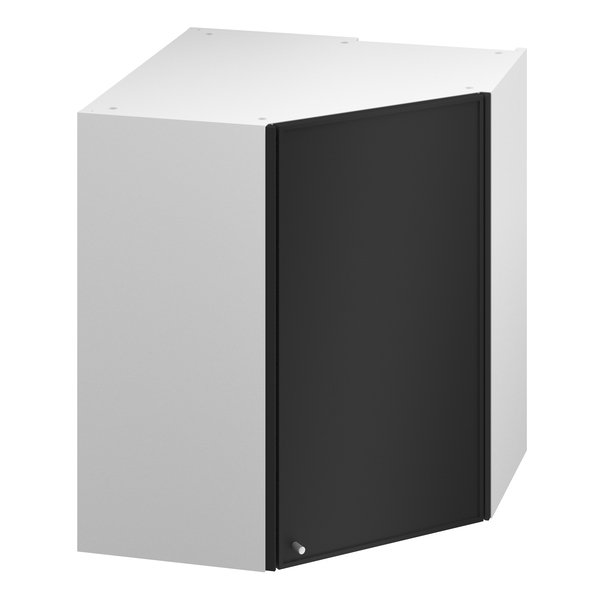 Meuble d'angle haut "Heline"noir mat l.63 x h.72 x p.32 cm 1 porte - Brico Dépôt