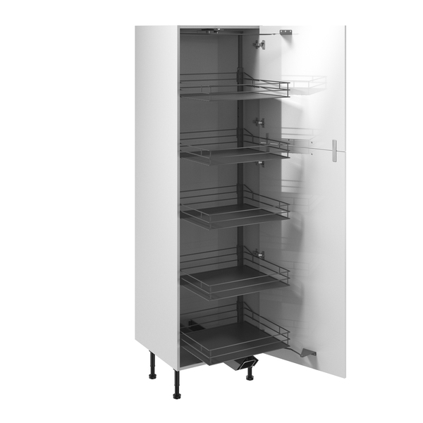 Colonne "Dorice" blanc brillant l.60 x h.201 x p.57 cm 2 portes avec rangement coulissant - Brico Dépôt