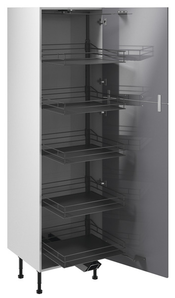 Colonne "Dorice" anthracite mat l.60 x h.201 x p.57 cm 2 portes avec rangement coulissant - Brico Dépôt