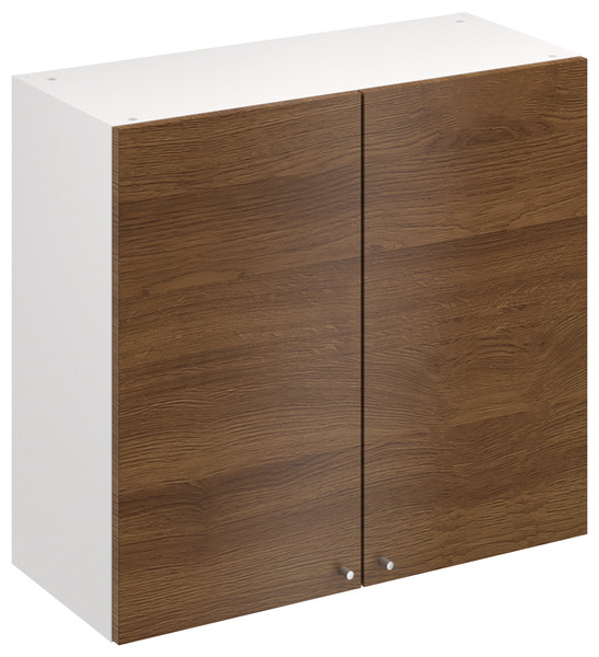 Meuble haut "Basilie" imitation chêne fumé l.80 x h.72 x p.32 cm 2 portes - Brico Dépôt